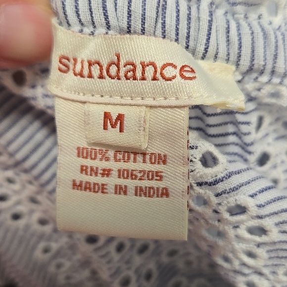 SUNDANCE-Blue/White 100% Cotton Eyelet Rain Dress-Size Medium - Picture 6 of 12